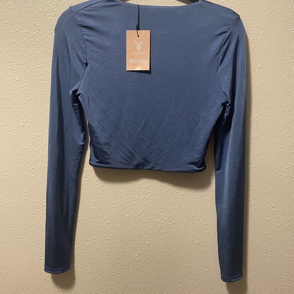 PlayBoy Dark Blue Crop Long Sleeve *Minor Flaws* - Picture 6 of 9